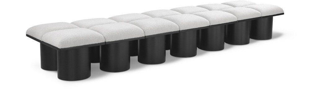 Meridian Furniture - Pavilion Cream Boucle Fabric Bench - 14Pc - 466Cream-14C veiw 1