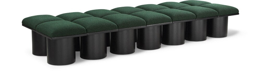 Meridian Furniture - Pavilion Green Boucle Fabric Bench - 14Pc - 466Green-14D veiw 1
