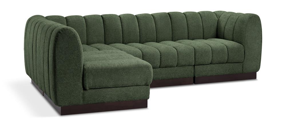 Meridian Furniture - Quinn Green Chenille Fabric Modular Sectional - 4Pc - 124Green-Sec4A veiw 1