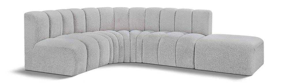 Meridian Furniture - Arc Grey Boucle Fabric Modular Sofa - 5Pc - 102Grey-S5C veiw 1