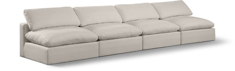 Meridian Furniture - Comfy Beige Linen Textured Fabric Modular Sofa - 4Pc - 187Beige-S156 veiw 1