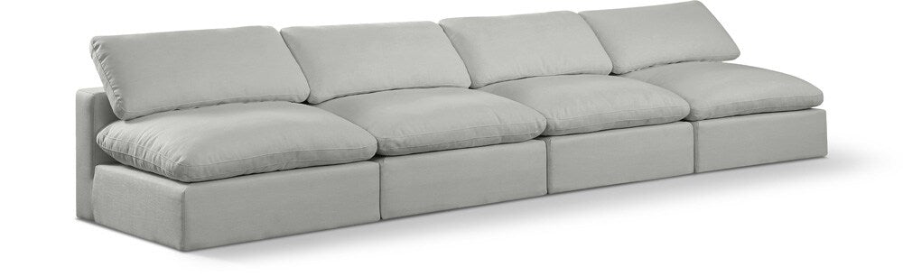 Meridian Furniture - Comfy Grey Linen Textured Fabric Modular Sofa - 4Pc - 187Grey-S156 veiw 1