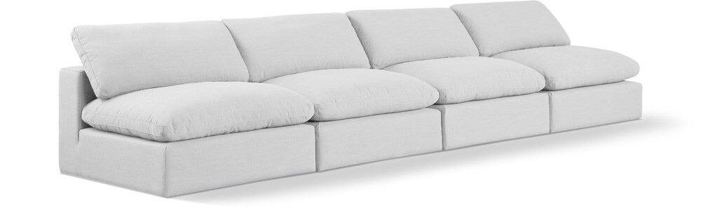 Meridian Furniture - Comfy White Linen Textured Fabric Modular Sofa - 4Pc - 187White-S156 veiw 1