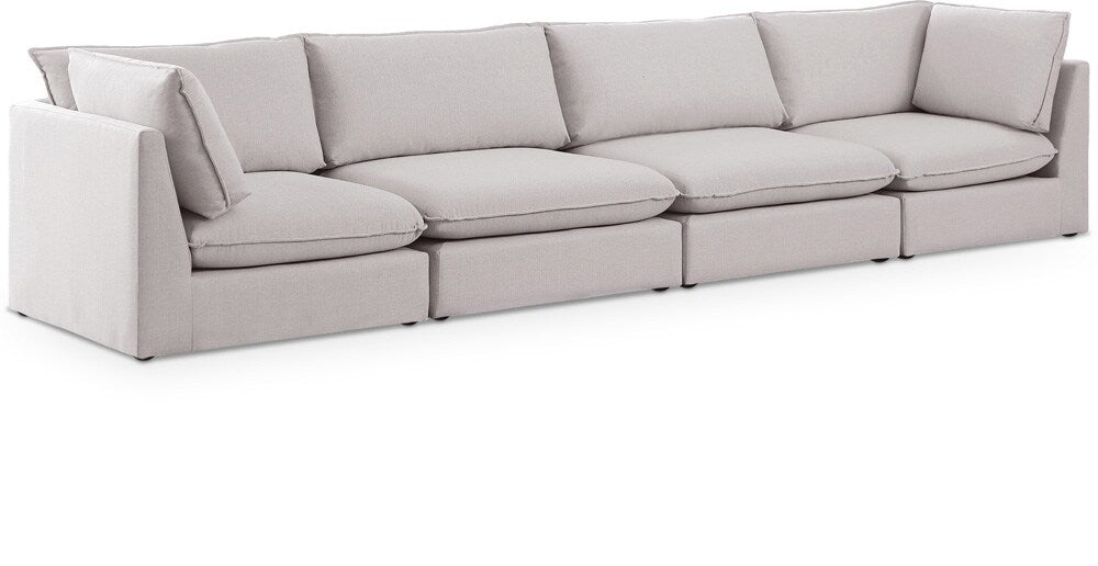 Meridian Furniture - Mackenzie Beige Durable Linen Textured Modular Sofa - 4Pc - 688Beige-S160B veiw 1