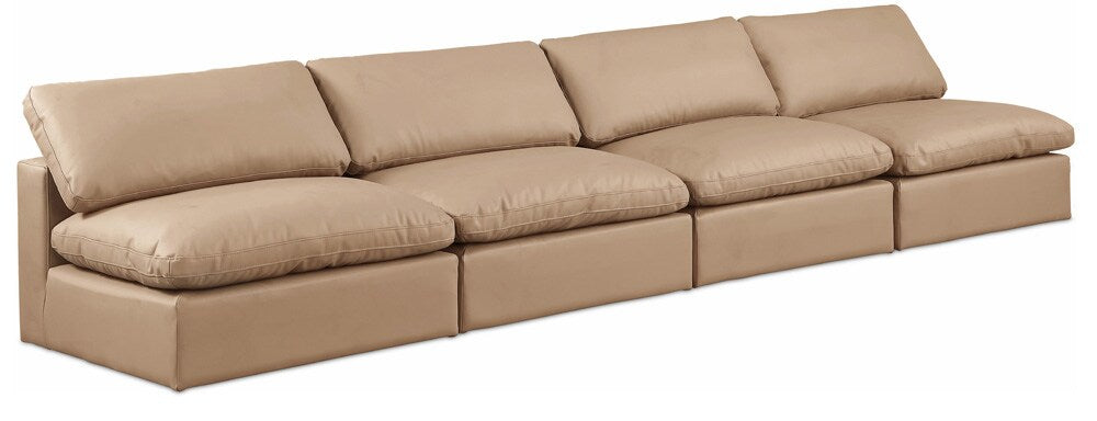 Meridian Furniture - Comfy Tan Vegan Leather Modular Sofa - 4Pc - 188Tan-S156 veiw 1