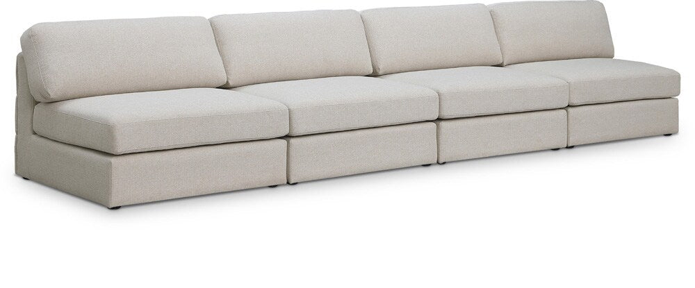 Meridian Furniture - Beckham Beige Durable Linen Textured Fabric Modular Sofa - 4Pc - 681Beige-S152B veiw 1