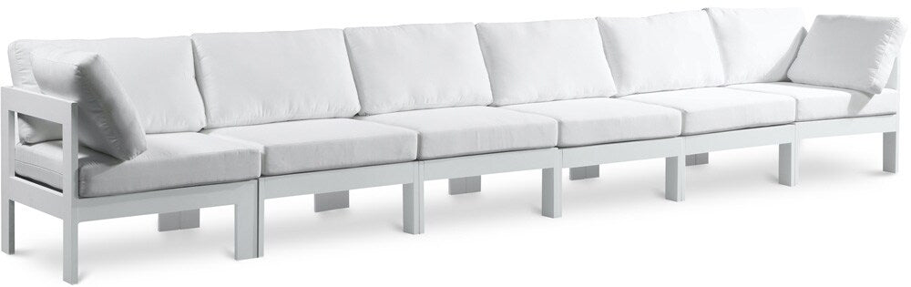 Meridian Furniture - Nizuc White Water Resistant Fabric Outdoor Patio Modular Sofa - 6Pc - 375White-S180A veiw 1