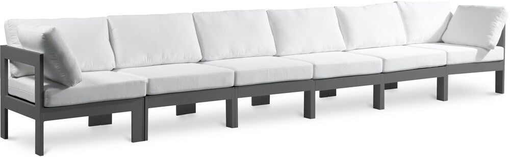 Meridian Furniture - Nizuc White Water Resistant Fabric Outdoor Patio Modular Sofa - 6Pc - 376White-S180A veiw 1