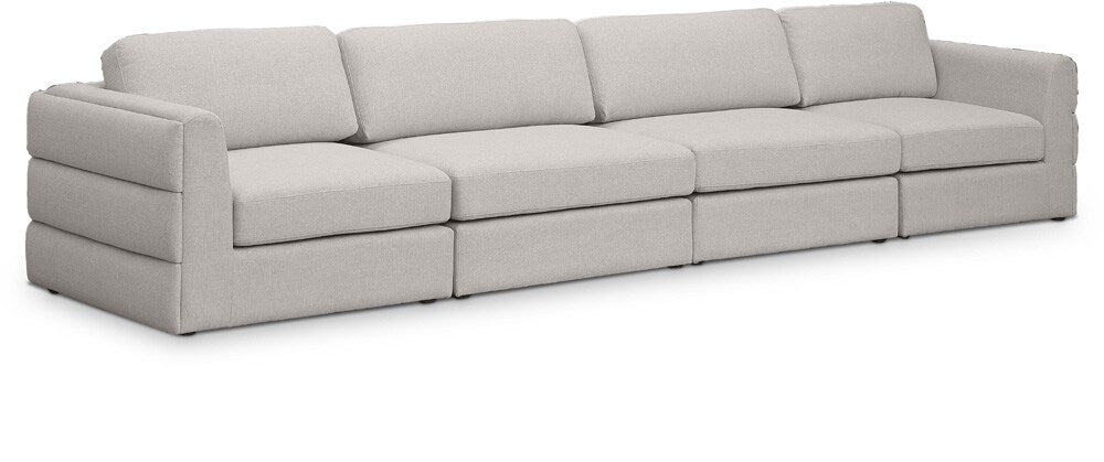 Meridian Furniture - Beckham Beige Durable Linen Textured Fabric Modular Sofa - 4Pc - 681Beige-S152A veiw 1