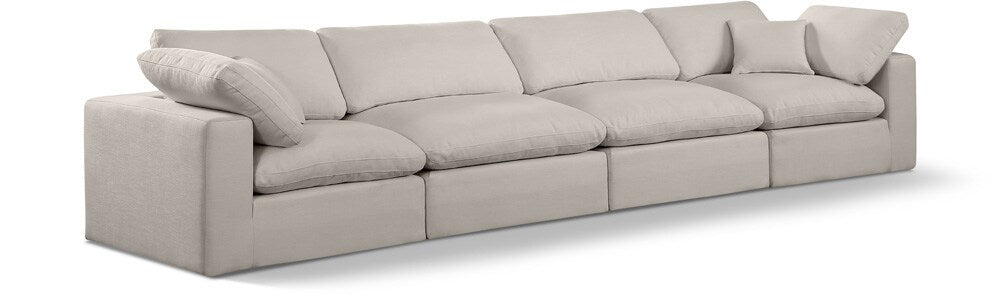 Meridian Furniture - Comfy Beige Linen Textured Fabric Modular Sofa - 4Pc - 187Beige-S158 veiw 1
