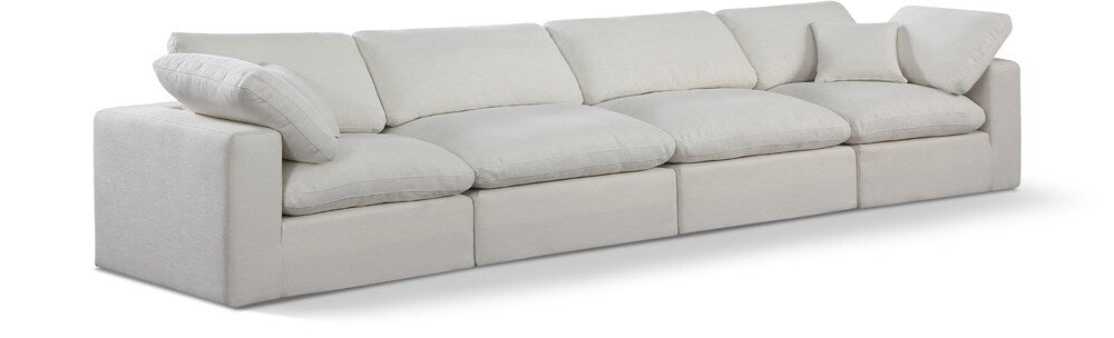 Meridian Furniture - Comfy Cream Linen Textured Fabric Modular Sofa - 4Pc - 187Cream-S158 veiw 1