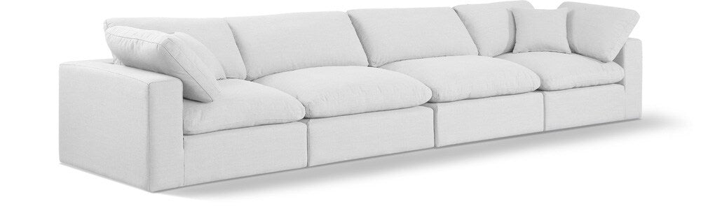 Meridian Furniture - Comfy White Linen Textured Fabric Modular Sofa - 4Pc - 187White-S158 veiw 1