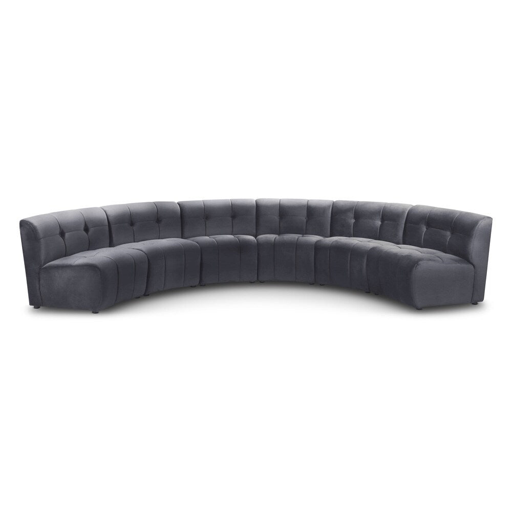 Meridian Furniture - Limitless Grey Velvet 6pc. Modular Sectional - 645Grey-6PC veiw 1