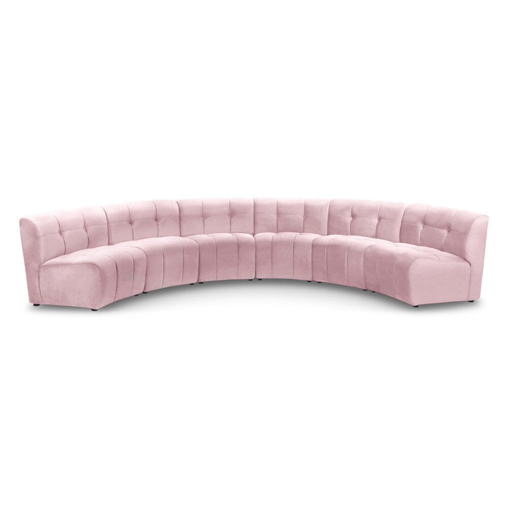 Meridian Furniture - Limitless Pink Velvet 6pc. Modular Sectional - 645Pink-6PC veiw 1