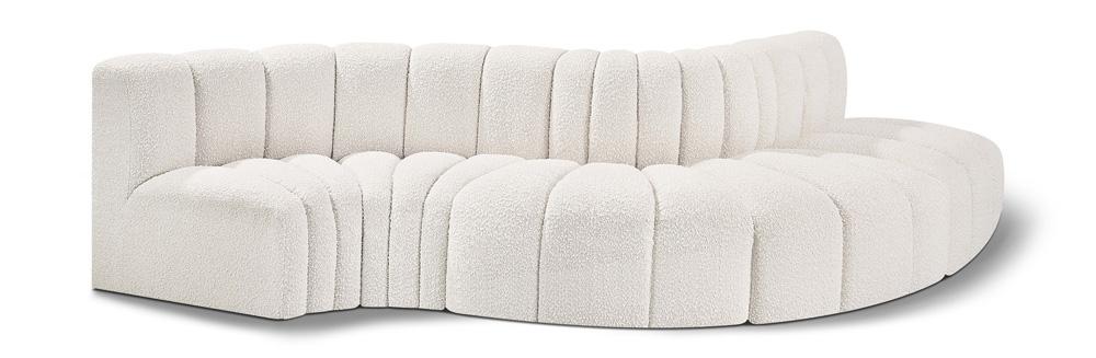 Meridian Furniture - Arc Cream Boucle Fabric Modular Sofa - 5Pc - 102Cream-S5B veiw 1