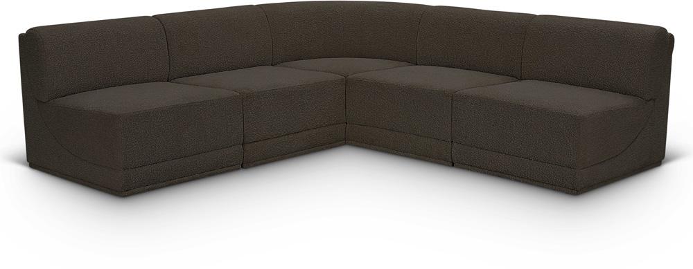 Meridian Furniture - Ollie Brown Boucle Fabric Modular Sectional - 5Pc - 118Brown-Sec5C veiw 1