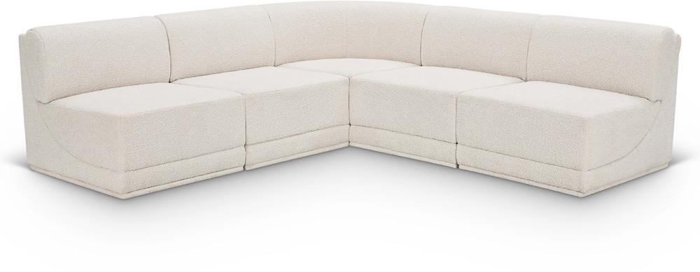 Meridian Furniture - Ollie Cream Boucle Fabric Modular Sectional - 5Pc - 118Cream-Sec5C veiw 1