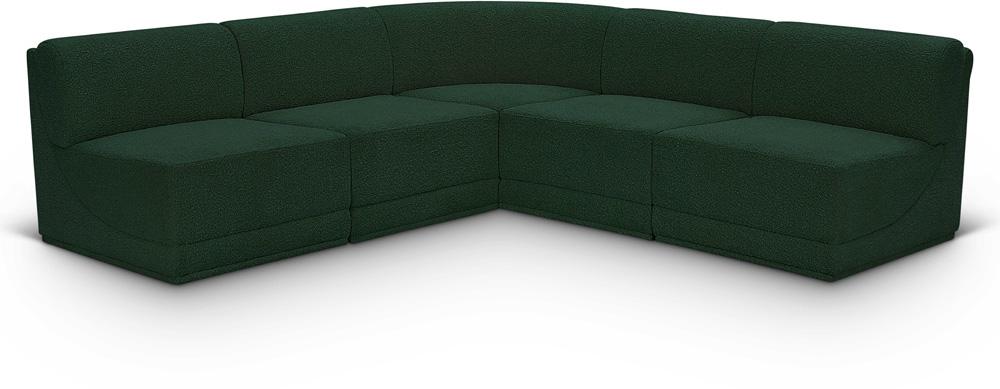Meridian Furniture - Ollie Green Boucle Fabric Modular Sectional - 5Pc - 118Green-Sec5C veiw 1