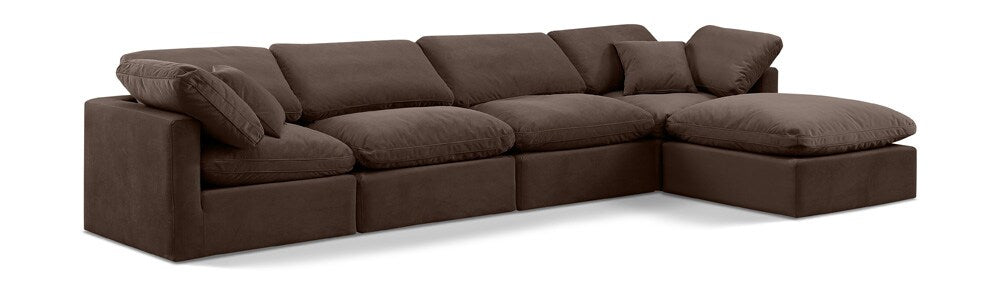 Meridian Furniture - Indulge Brown Velvet Modular Sectional - 5Pc - 147Brown-Sec5A veiw 1