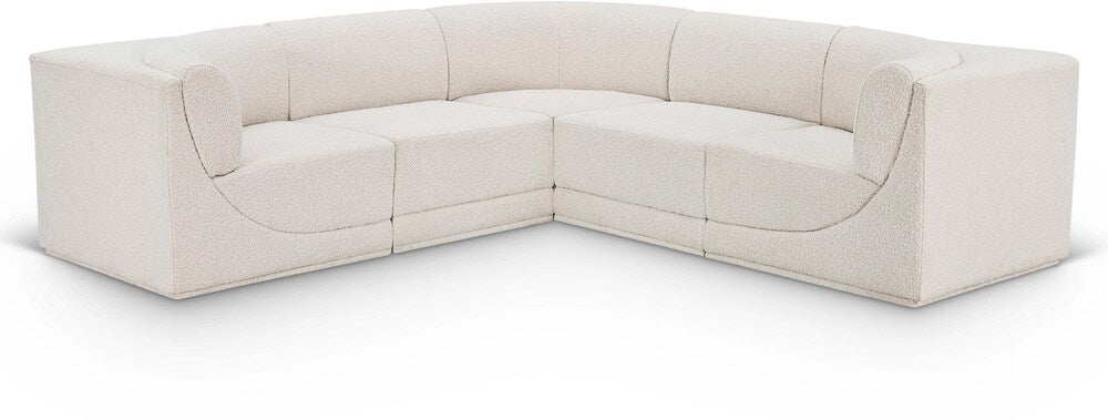 Meridian Furniture - Ollie Cream Boucle Fabric Modular Sectional - 5Pc - 118Cream-Sec5B veiw 1