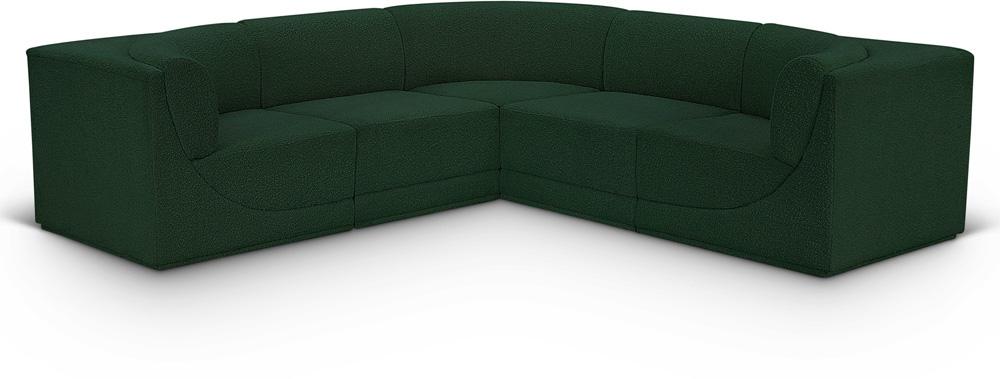 Meridian Furniture - Ollie Green Boucle Fabric Modular Sectional - 5Pc - 118Green-Sec5B veiw 1