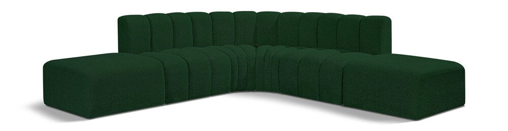 Meridian Furniture - Arc Green Boucle Fabric Modular Sofa - 6Pc - 102Green-S6C veiw 1