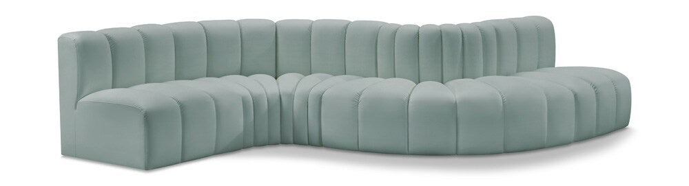 Meridian Furniture - Arc Mint Green Vegan Leather Modular Sofa - 6Pc - 101Mint-S6A veiw 1