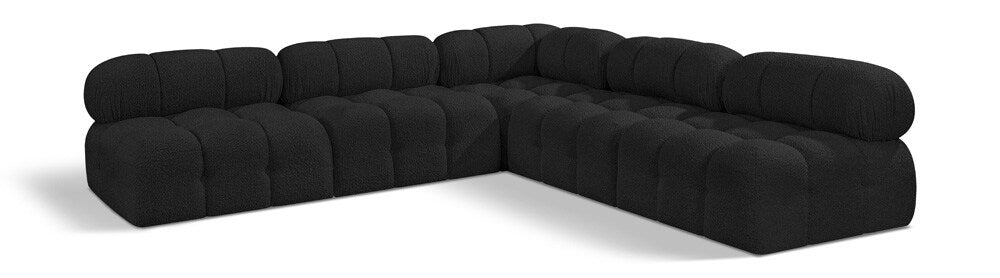 Meridian Furniture - Ames Black Boucle Fabric Modular Sectional - 5Pc - 611Black-Sec5C veiw 1