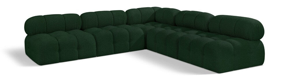 Meridian Furniture - Ames Green Boucle Fabric Modular Sectional - 5Pc - 611Green-Sec5C veiw 1