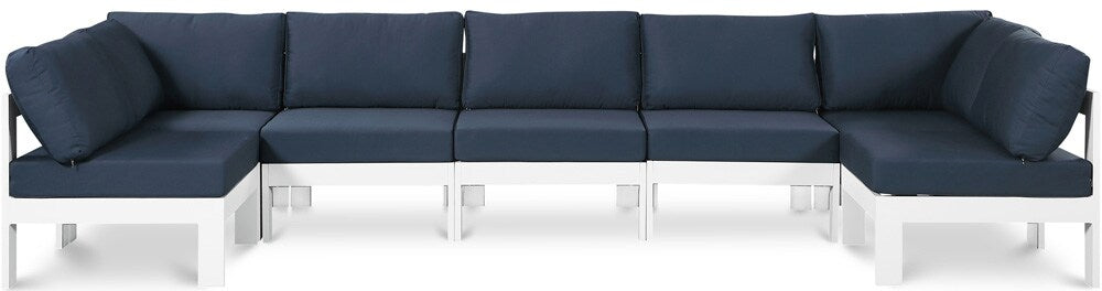 Meridian Furniture - Nizuc Navy Water Resistant Fabric Outdoor Patio Modular Sectional - 7Pc - 375Navy-Sec7C veiw 1