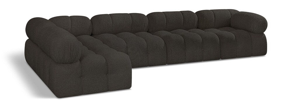 Meridian Furniture - Ames Brown Boucle Fabric Modular Sectional - 5Pc - 611Brown-Sec5A veiw 1