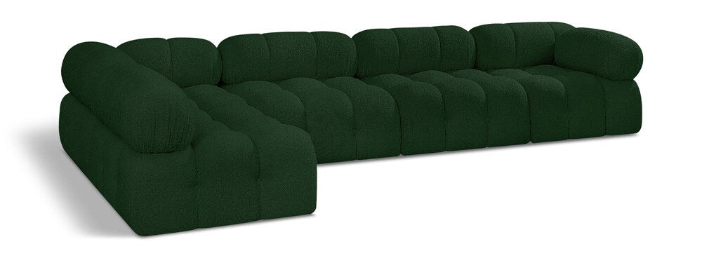 Meridian Furniture - Ames Green Boucle Fabric Modular Sectional - 5Pc - 611Green-Sec5A veiw 1