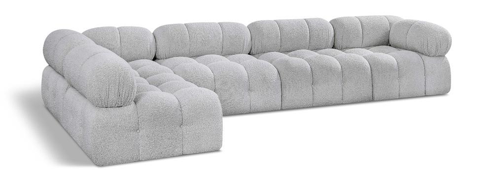 Meridian Furniture - Ames Grey Boucle Fabric Modular Sectional - 5Pc - 611Grey-Sec5A veiw 1