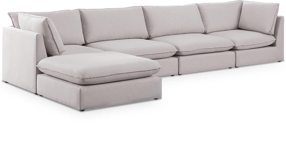 Meridian Furniture - Mackenzie Beige Durable Linen Textured Modular Sectional - 5Pc - 688Beige-Sec5B veiw 1