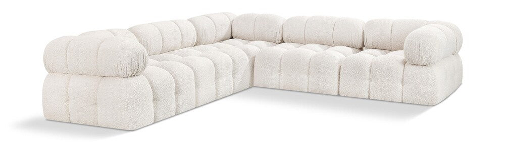 Meridian Furniture - Ames Cream Boucle Fabric Modular Sectional - 5Pc - 611Cream-Sec5D veiw 1