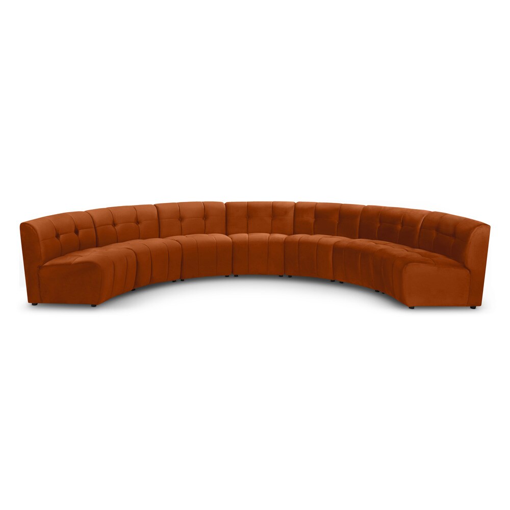 Meridian Furniture - Limitless Cognac Velvet 7pc. Modular Sectional - 645Cognac-7PC veiw 1