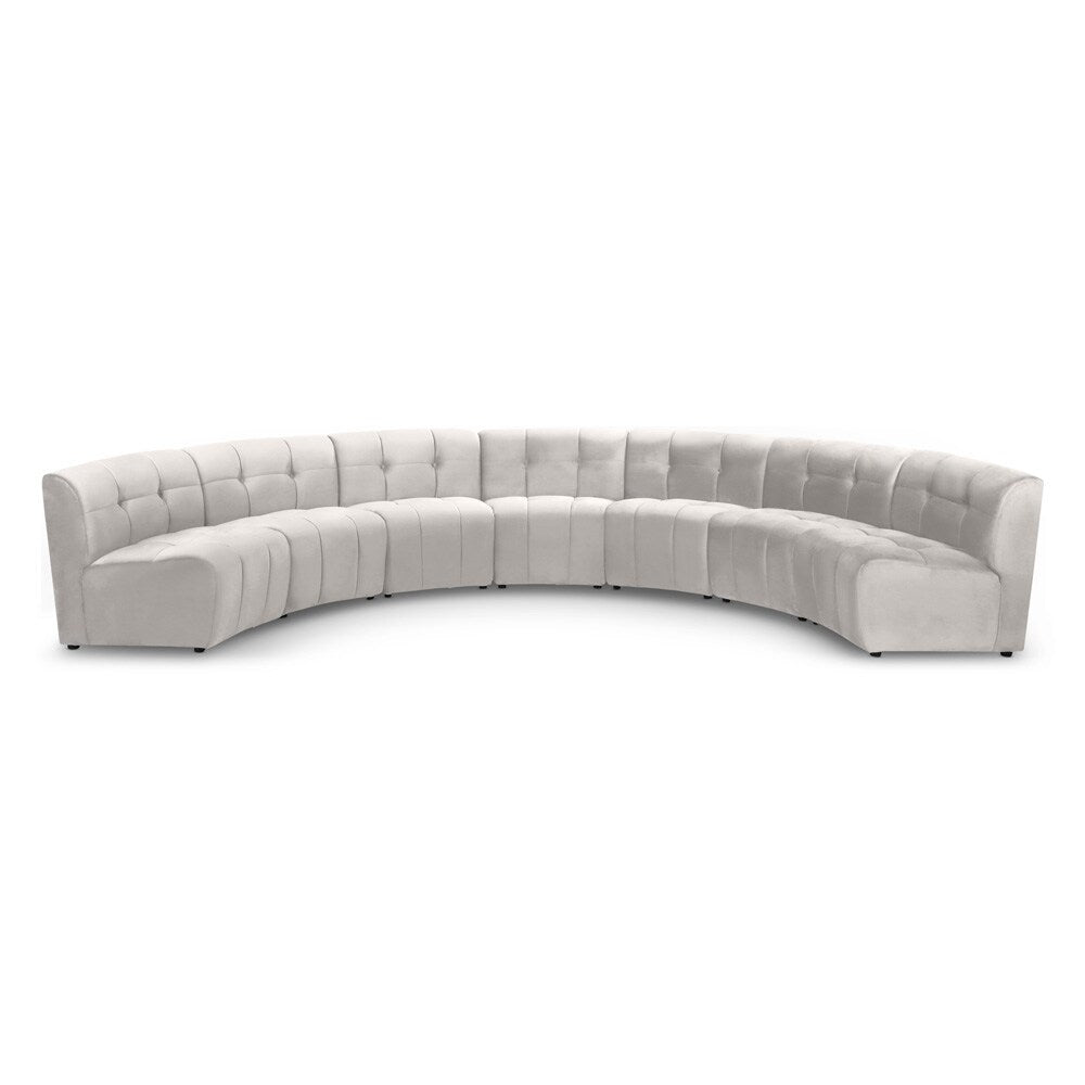 Meridian Furniture - Limitless Cream Velvet 7pc. Modular Sectional - 645Cream-7PC veiw 1