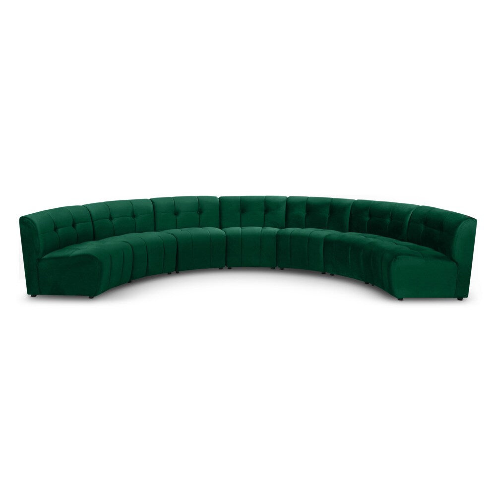 Meridian Furniture - Limitless Green Velvet 7pc. Modular Sectional - 645Green-7PC veiw 1