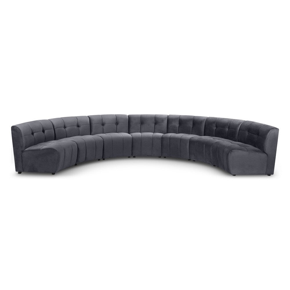 Meridian Furniture - Limitless Grey Velvet 7pc. Modular Sectional - 645Grey-7PC veiw 1