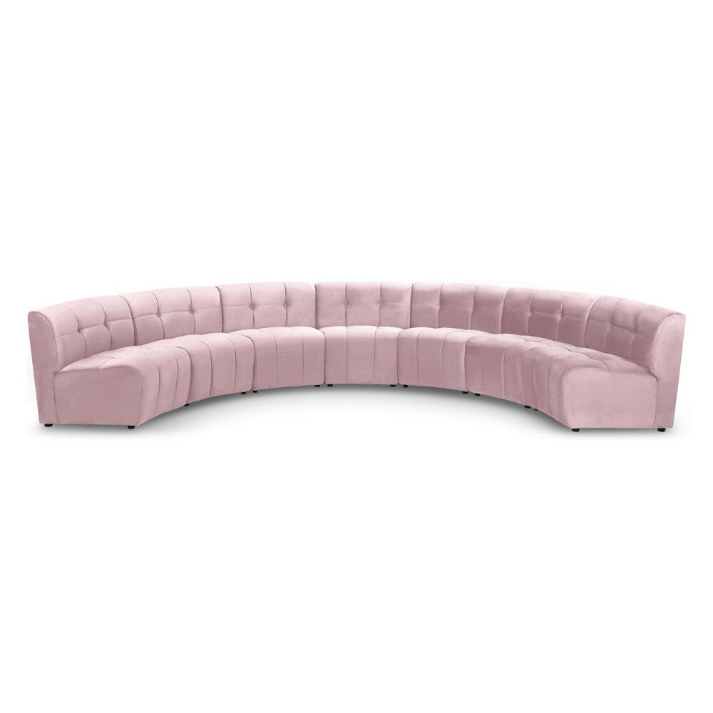 Meridian Furniture - Limitless Pink Velvet 7pc. Modular Sectional - 645Pink-7PC veiw 1