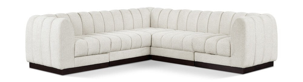Meridian Furniture - Quinn Cream Chenille Fabric Modular Sectional - 5Pc - 124Cream-Sec5C veiw 1