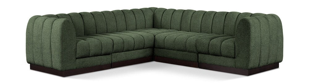 Meridian Furniture - Quinn Green Chenille Fabric Modular Sectional - 5Pc - 124Green-Sec5C veiw 1