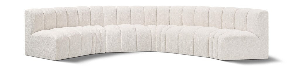 Meridian Furniture - Arc Cream Boucle Fabric Modular Sofa - 6Pc - 102Cream-S6B veiw 1
