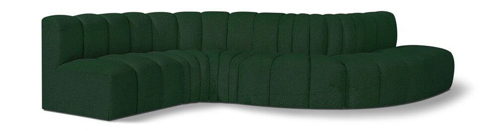 Meridian Furniture - Arc Green Boucle Fabric Modular Sofa - 6Pc - 102Green-S6A veiw 1