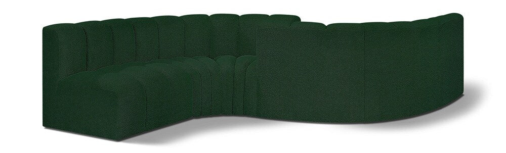 Meridian Furniture - Arc Green Boucle Fabric Modular Sofa - 6Pc - 102Green-S6D veiw 1