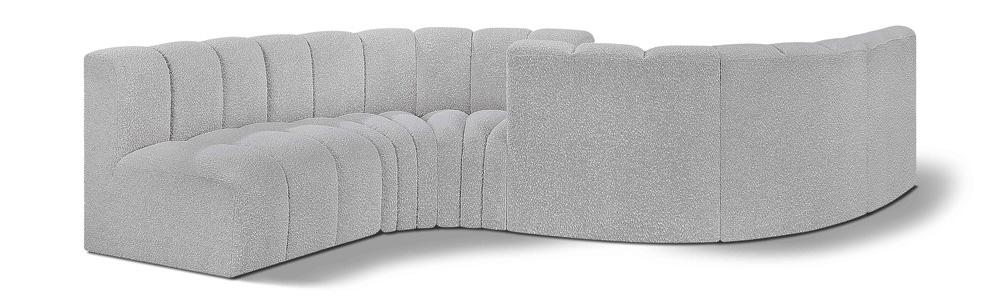 Meridian Furniture - Arc Grey Boucle Fabric Modular Sofa - 6Pc - 102Grey-S6D veiw 1