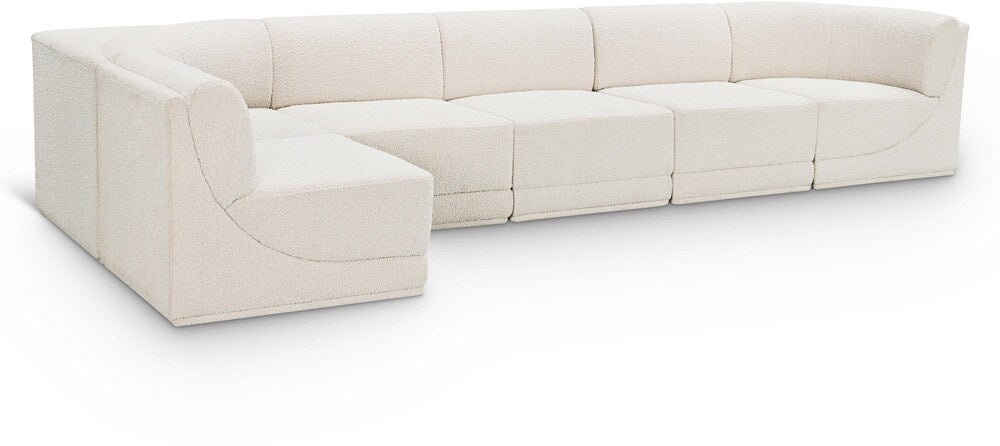 Meridian Furniture - Ollie Cream Boucle Fabric Modular Sectional - 6Pc - 118Cream-Sec6A veiw 1