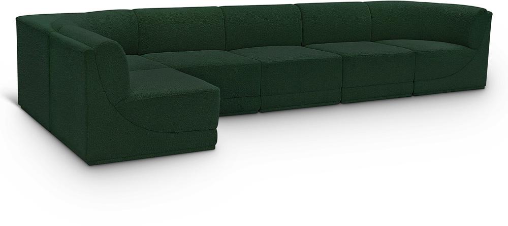 Meridian Furniture - Ollie Green Boucle Fabric Modular Sectional - 6Pc - 118Green-Sec6A veiw 1