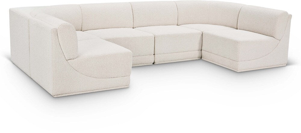 Meridian Furniture - Ollie Cream Boucle Fabric Modular Sectional - 6Pc - 118Cream-Sec6B veiw 1