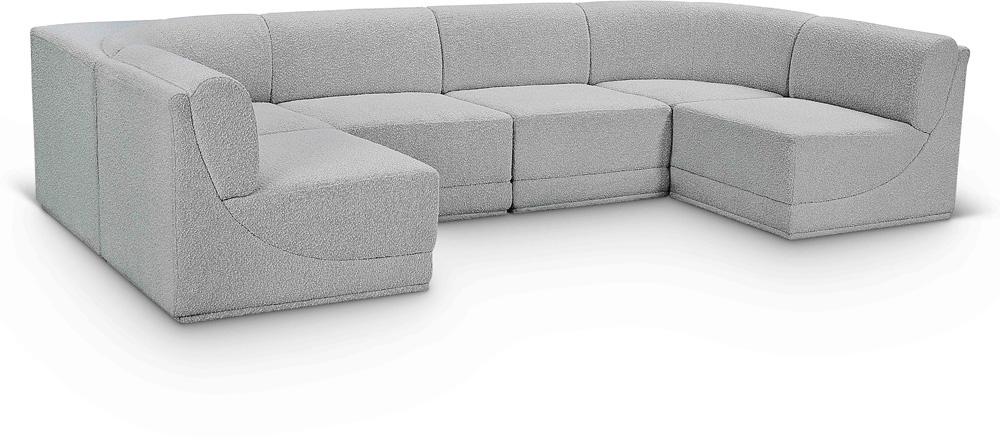 Meridian Furniture - Ollie Grey Boucle Fabric Modular Sectional - 6Pc - 118Grey-Sec6B veiw 1